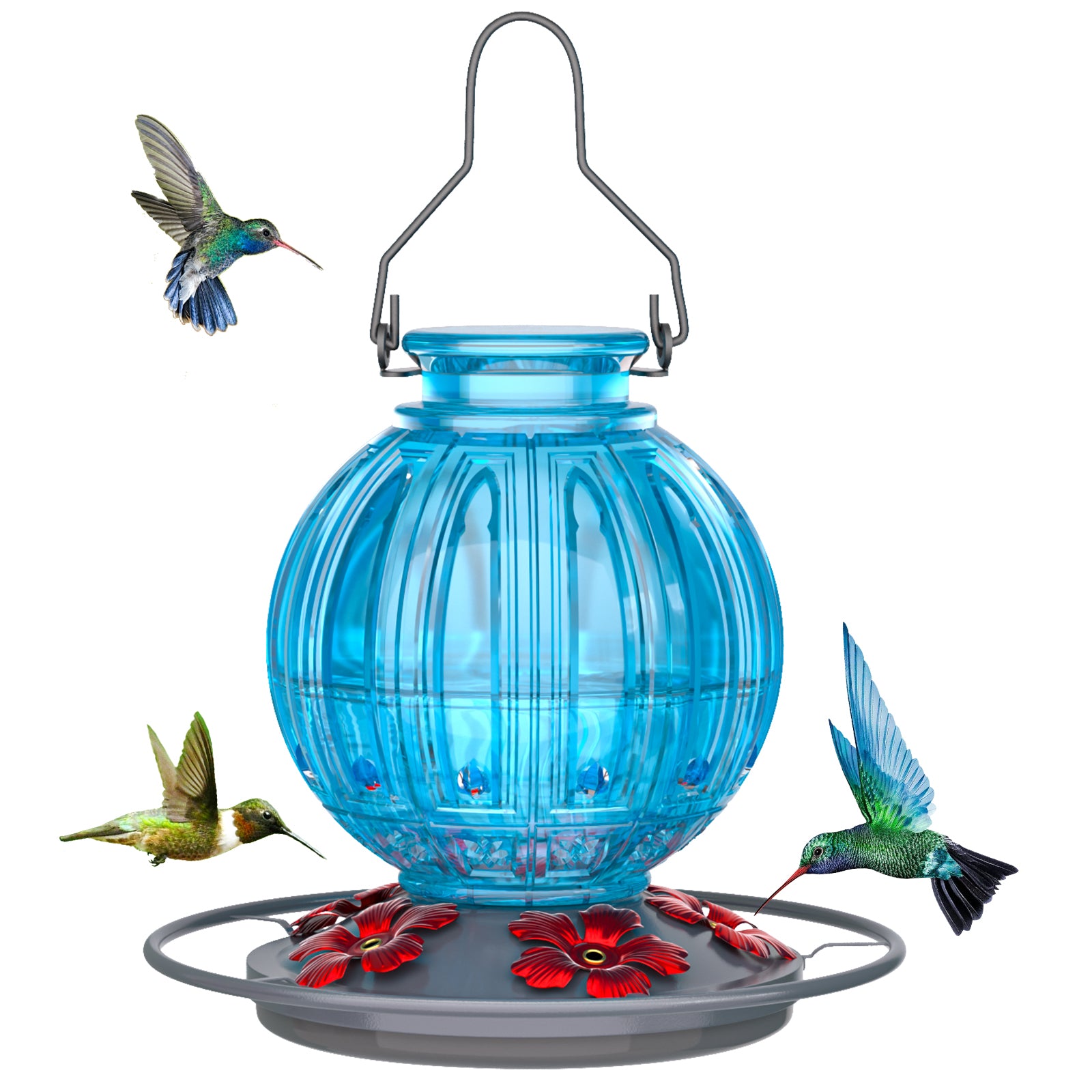 Grete Gotye Glass Hummingbird Feeder for Outdoors Hanging