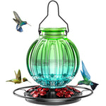 Grete Gotye Glass Hummingbird Feeder for Outdoors Hanging