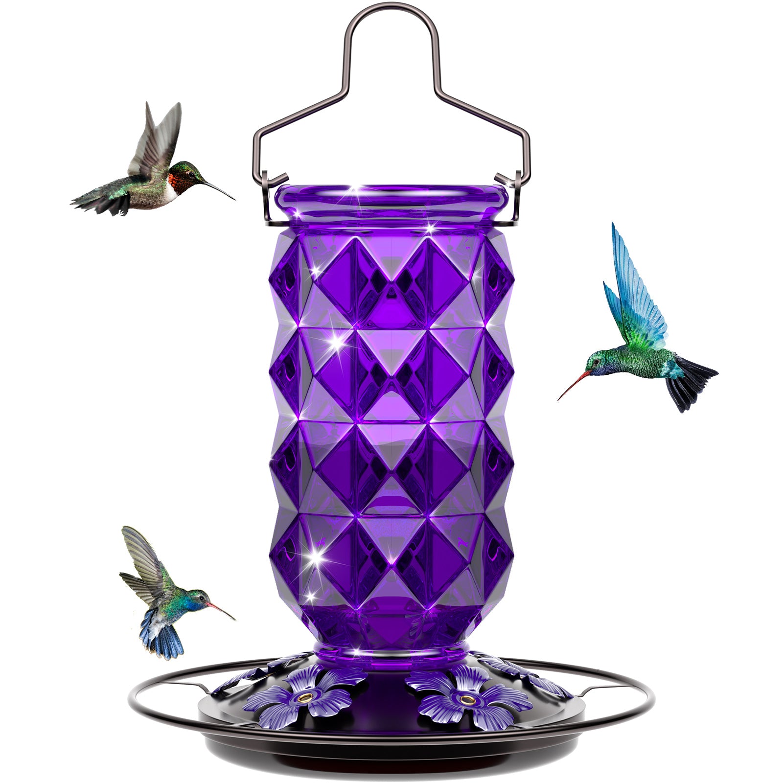 Grete Gotye Glass Hummingbird Feeders for Outdoors