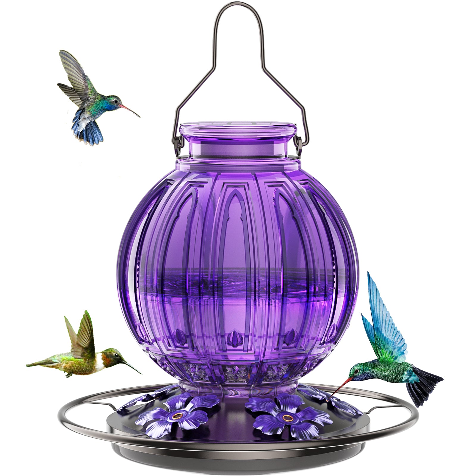 Grete Gotye Glass Hummingbird Feeder for Outdoors Hanging