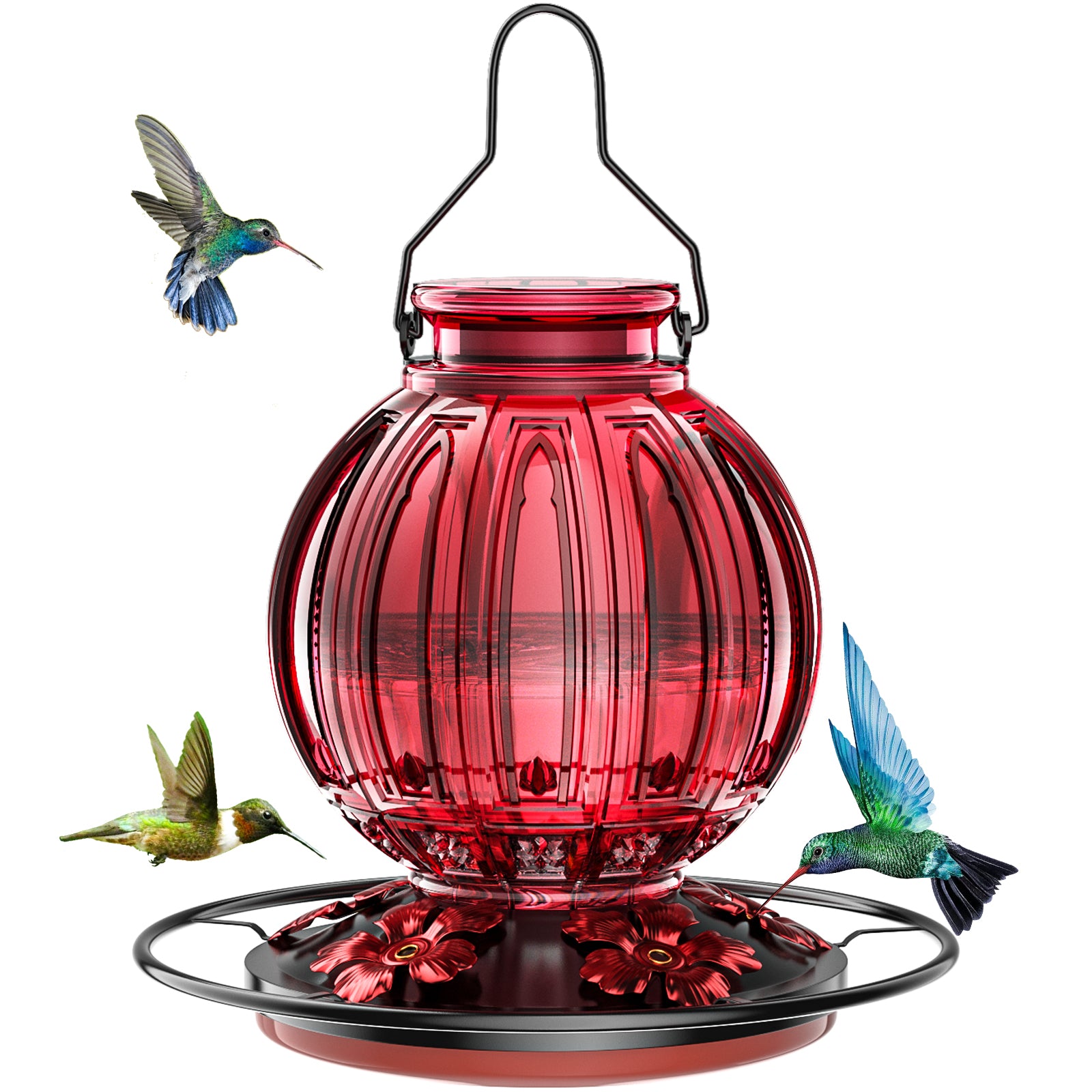 Grete Gotye Glass Hummingbird Feeder for Outdoors Hanging