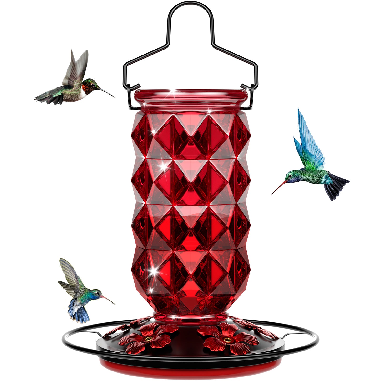 Grete Gotye Glass Hummingbird Feeders for Outdoors