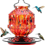 Grete Gotye Blown Glass Hummingbird Feeders for Outdoors